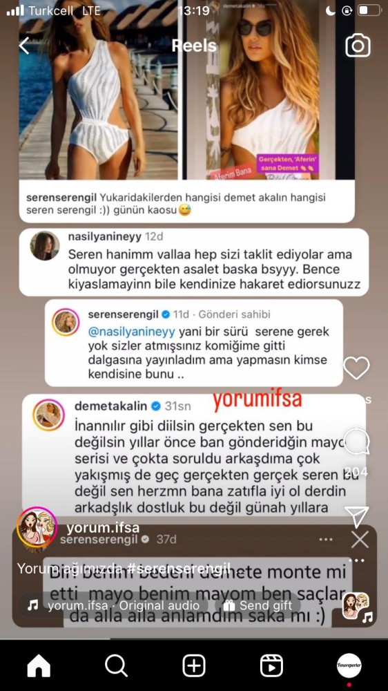 seren serengil in demet akalin gondermesi olay oldu demet akalin dan sitem 